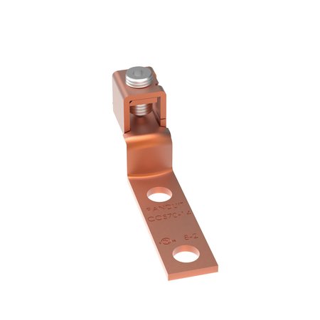 PANDUIT Copper Mechanical Lug, 2 Hole, 1 Barrel,  COS70-14-Q